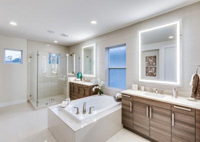 master bathroom with led lighting